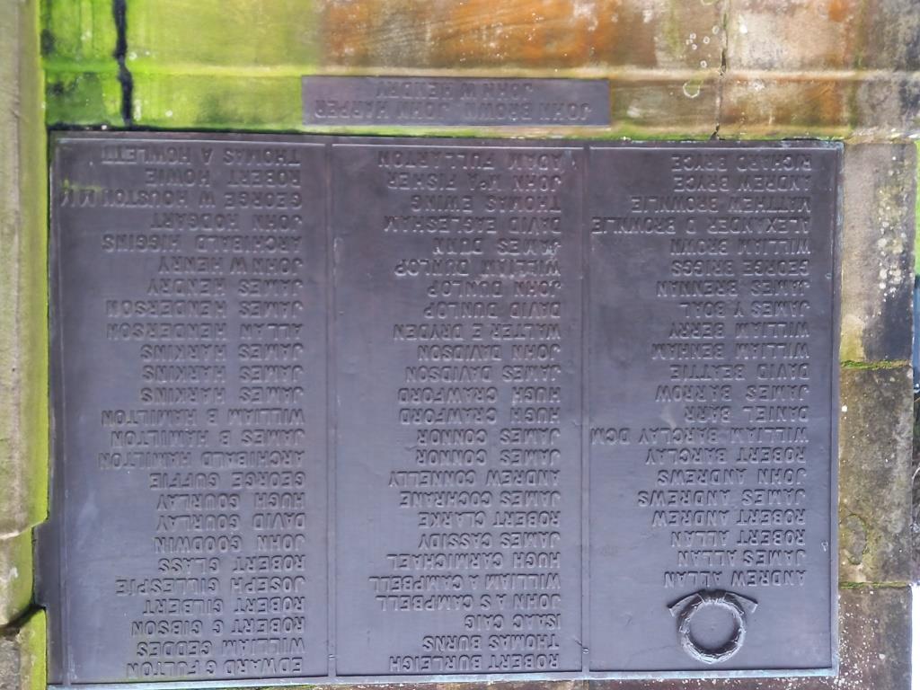 War Memorial left - Names